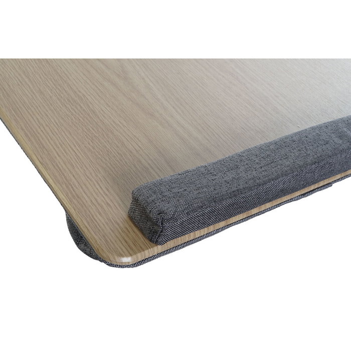 DKD Home Decor Bandeja MDF Poliéster Ordenador Natural y Gris 55x35x7cm