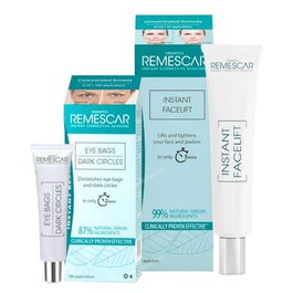 REMESCAR Pack Tratamiento Anti-Bolsas y Ojeras 8 ml + Lifting Facial 40 ml - Pack con 50% de Descuento