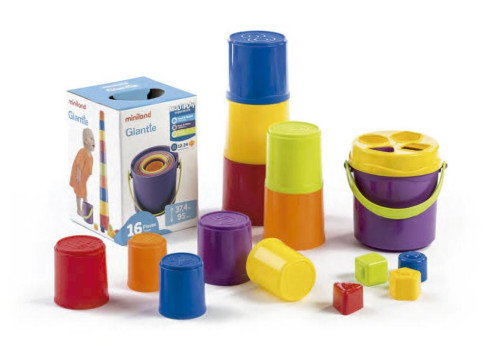 Miniland Juego Giantte de 10 Vasitos y Figuras Apilables