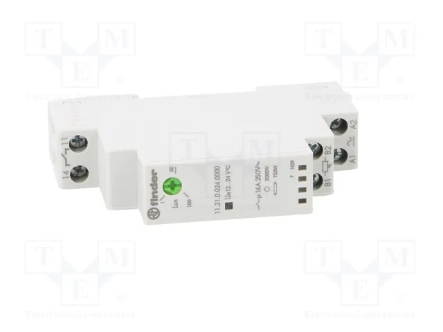 FINDER Interruptor de crepúsculo para raíl DIN 24VAC/24VDC SPST-NO FINDER Interruptor de crepúsculo para raíl DIN 24VAC/24VDC SPST-NO