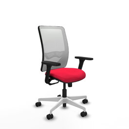 PIQUERAS Y CRESPO Silla de oficina Zulema con mecanismo Sincro, Rojo y Blanco