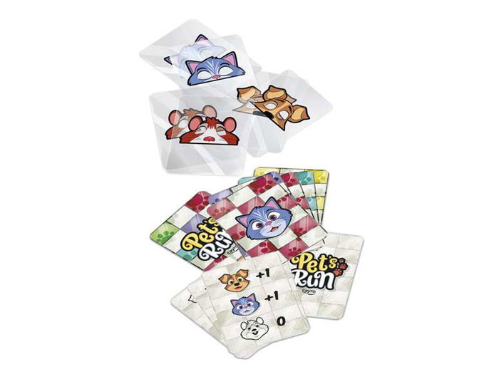 Cayro Pet's Run Juego de Tablero Familiar Multilingüe - Para 2+ Años, Tablero, 18 Fichas, 45 Cartas (FSC 100% y Mix Paper)