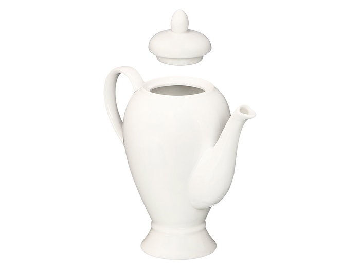 Vessia Tetera de Porcelana Blanca 1.1 L (1100 ml) para Té, Ovalada, 22 cm de Alto (Set de 12)