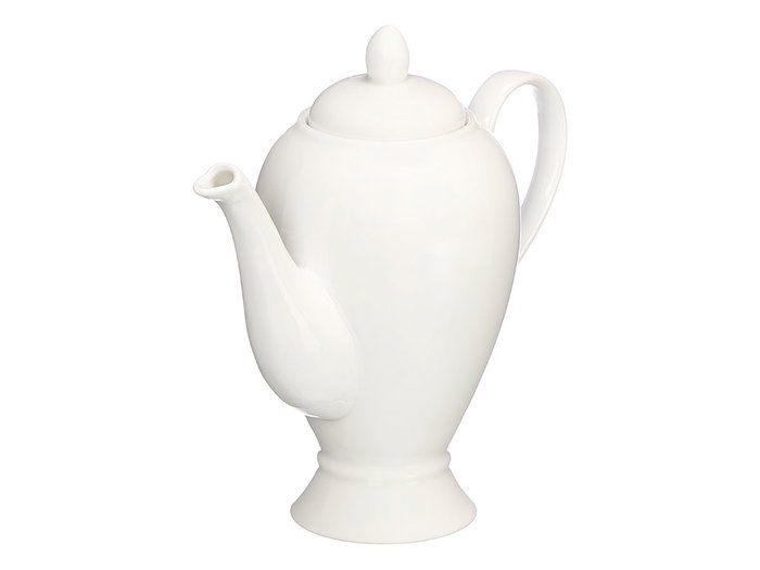 Vessia Tetera de Porcelana Blanca 1.1 L (1100 ml) para Té, Ovalada, 22 cm de Alto (Set de 12)