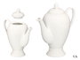 Vessia Tetera de Porcelana Blanca 1.1 L (1100 ml) para Té, Ovalada, 22 cm de Alto (Set de 12)