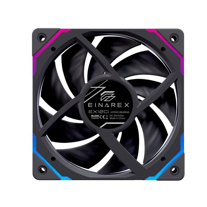 Einarex Ventilador PC adicional EX12Ci ARGB EXFN-12CS21-B Negro 120mm Invertido Einarex Ventilador PC adicional EX12Ci ARGB EXFN-12CS21-B Negro 120mm Invertido