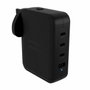 HYPER HJ1001BKWWGL Cargador GaN 140W con 3 USB-C y 1 USB-A, Negro