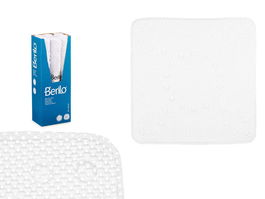 Berilo Alfombra Baño Antideslizante Goma Blanco PVC 53 x 6.5 x 6.5 cm (Set de 6)