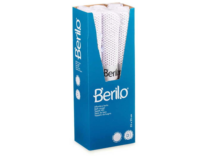 Berilo Alfombra Baño Antideslizante Goma Blanco PVC 53 x 6.5 x 6.5 cm (Set de 6)