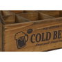DKD Home Decor Caja Tradicional Portabotellas con Abridor Madera y Metal Marrón