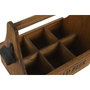 DKD Home Decor Caja Tradicional Portabotellas con Abridor Madera y Metal Marrón