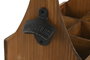 DKD Home Decor 1c24 Caja Tradicional Portabotellas con Abridor Madera Metal Marrón 19x26x27 cm