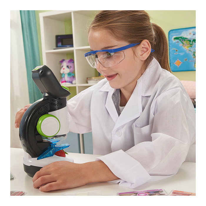 VTech 616104 Microscope Microscopeo Interactivo para Ninos con Pantalla LCD, Multicolor, para Ninos de 7+ Anos, Educacion STEM