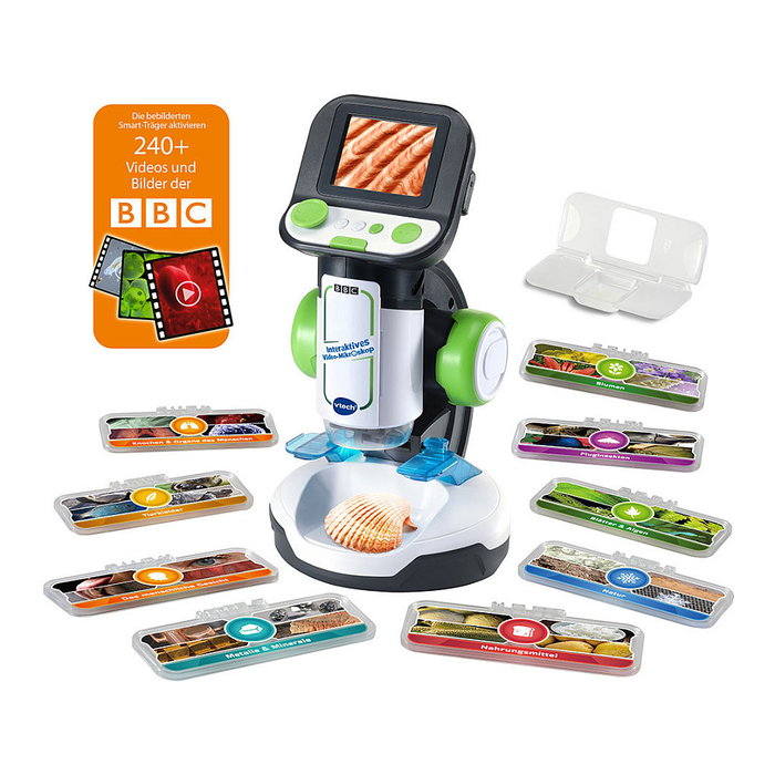 VTech 616104 Microscope Microscopeo Interactivo para Ninos con Pantalla LCD, Multicolor, para Ninos de 7+ Anos, Educacion STEM