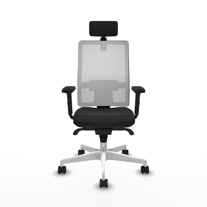 PIQUERAS Y CRESPO Silla de oficina Horna con mecanismo Sincro, Negro y Blanco