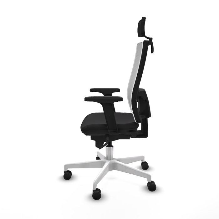 PIQUERAS Y CRESPO Silla de oficina Horna con mecanismo Sincro, Negro y Blanco