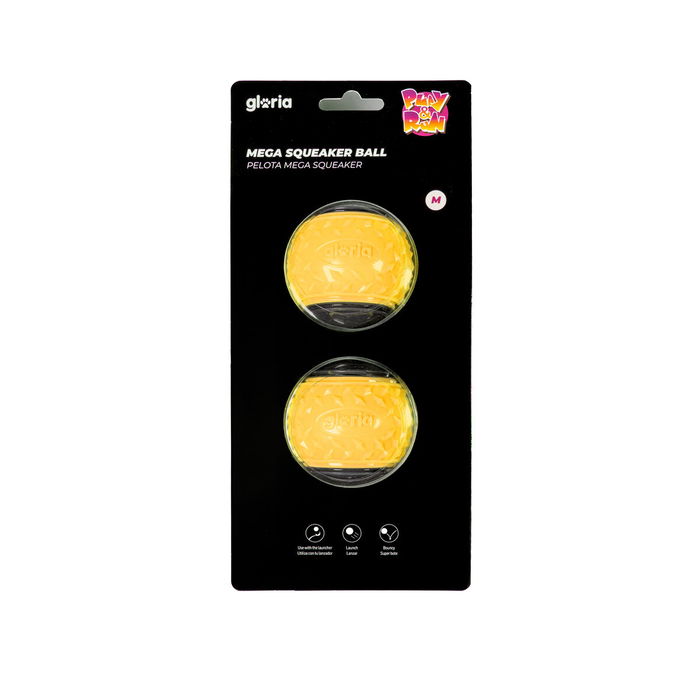Play And Run Pelota Mega Squeaker M 6.35 cm Amarilla/Gris 2 Piezas Play And Run Pelota Mega Squeaker M 6.35 cm Amarilla/Gris 2 Piezas
