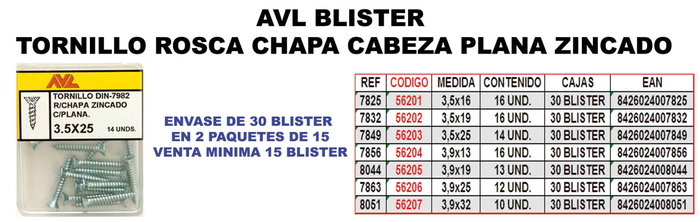 Tornillo de rosca chapa 3,9x13 con cabeza plana Tornillo de rosca chapa 3,9x13 con cabeza plana