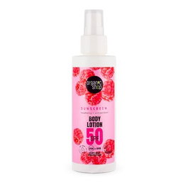 ORGANIC SHOP Loción Corporal con Protección Solar Frambuesa + Antioxidantes SPF50, 150 ml