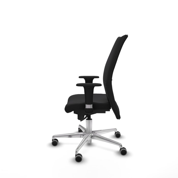 PIQUERAS Y CRESPO Silla Albacete confidente con mecanismo Sincro, Similpiel Negro, Base aluminio, Brazos 1D PIQUERAS Y CRESPO Silla Albacete confidente con mecanismo Sincro, Similpiel Negro, Base aluminio, Brazos 1D