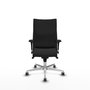 PIQUERAS Y CRESPO Silla Albacete confidente con mecanismo Sincro, Similpiel Negro, Base aluminio, Brazos 1D