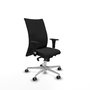 PIQUERAS Y CRESPO Silla Albacete confidente con mecanismo Sincro, Similpiel Negro, Base aluminio, Brazos 1D