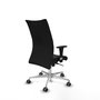 PIQUERAS Y CRESPO Silla Albacete confidente con mecanismo Sincro, Similpiel Negro, Base aluminio, Brazos 1D