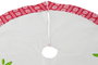 DKD Home Decor Base para Árbol de Poliéster Rojo y Blanco 106x106x2 cm