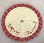 DKD Home Decor Base para Árbol de Poliéster Rojo y Blanco 106x106x2 cm