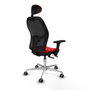 PIQUERAS Y CRESPO Silla de oficina Jorquera con mecanismo Sincro/Traslack, Rojo y Negro