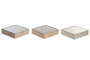 DKD Home Decor Caja de Infusiones Shabby Rosa Azul Mdf Cristal Metal 24 x 6.5 x 24 cm