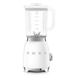 Smeg BLF03WHEU Batidora de Vaso 1.5L, 800W, Color Blanco, Función Picahielos e Impulso, Sistema de Autolavado, 4 Velocidades y 4 Cuchillas de Acero Inoxidable
