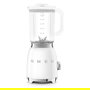 Smeg BLF03WHEU Batidora de Vaso 1.5L, 800W, Color Blanco, Función Picahielos e Impulso, Sistema de Autolavado, 4 Velocidades y 4 Cuchillas de Acero Inoxidable