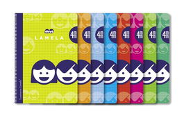 Lamela Bloc Tapa Blanda Fº 80H Cuadrovia 4 Mm (8 Col.Surt.) (Set de 10)