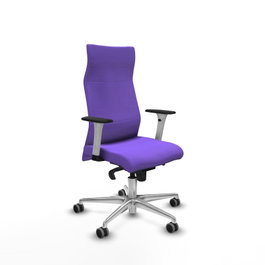 PIQUERAS Y CRESPO Sillón Albacete con Mecanismo Sincro, Tela Lila y Base de Aluminio