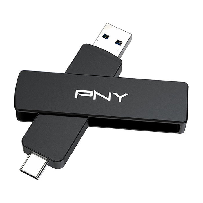 PNY DUO LINK V3 USB Flash 2 TB OTG Negro, USB 3.2 Gen 2 Type-A/Type-C, Lectura 1000 MB/s