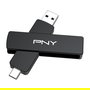 PNY DUO LINK V3 USB Flash 2 TB OTG Negro, USB 3.2 Gen 2 Type-A/Type-C, Lectura 1000 MB/s