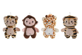 DKD Home Decor Llavero Multicolor Poliester Animales para Niños 4 x 10 x 6 cm (16 Unidades)