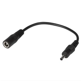 Lindy 70262 Cable Adaptador DC, Jack 2.5mm/5.5mm a 1.35mm/3.5mm Macho/Hembra para Fuente de Alimentación - Negro, 0.15m