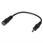 Lindy 70262 Cable Adaptador DC, Jack 2.5mm/5.5mm a 1.35mm/3.5mm Macho/Hembra para Fuente de Alimentación - Negro, 0.15m