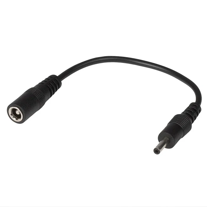 Lindy 70262 Cable Adaptador DC, Jack 2.5mm/5.5mm a 1.35mm/3.5mm Macho/Hembra para Fuente de Alimentación - Negro, 0.15m