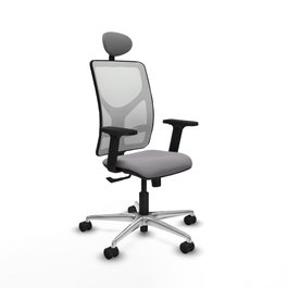 PIQUERAS Y CRESPO Silla de oficina Motilla con mecanismo Sincro, Gris y Blanco