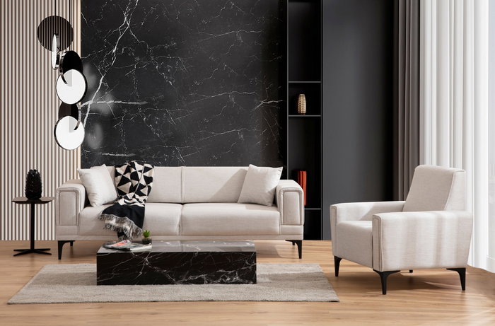 Atelier Del Sofa Sofá 1 Plaza Horizon - Ecru 90x85x77 cm