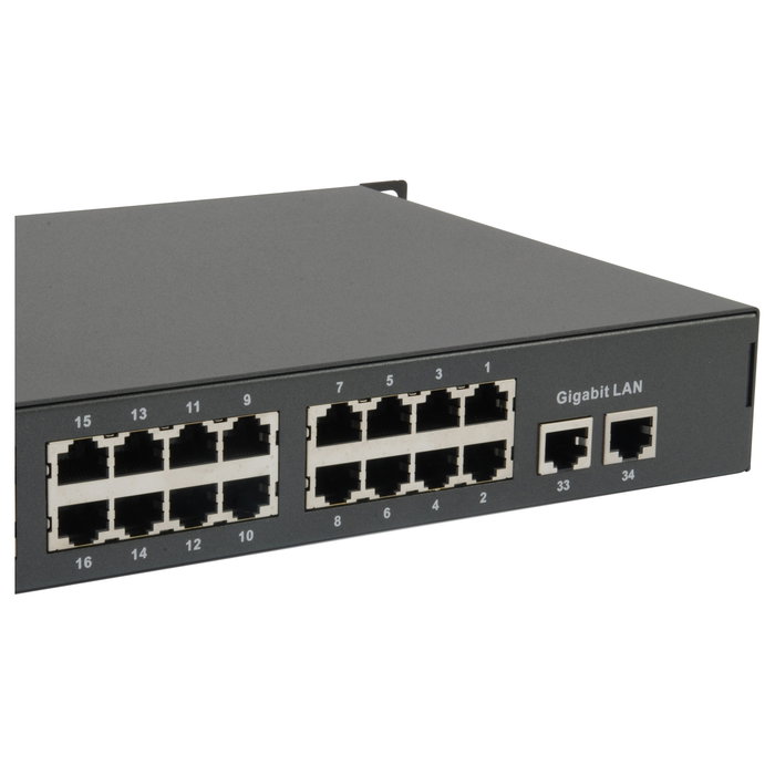Level One FGP-3400W250 Switch de 34 puertos con 32 PoE y 2 Gigabit Ethernet Level One FGP-3400W250 Switch de 34 puertos con 32 PoE y 2 Gigabit Ethernet