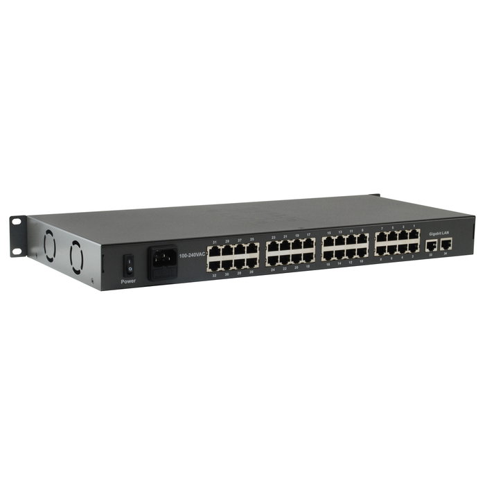 Level One FGP-3400W250 Switch de 34 puertos con 32 PoE y 2 Gigabit Ethernet Level One FGP-3400W250 Switch de 34 puertos con 32 PoE y 2 Gigabit Ethernet