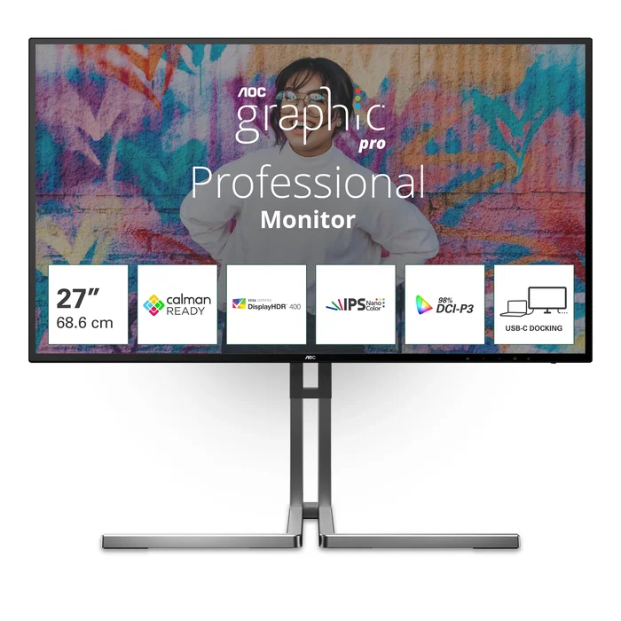 AOC U27U3CV Monitor 27 pulgadas 4K UHD Nano IPS AOC U27U3CV Monitor 27 pulgadas 4K UHD Nano IPS