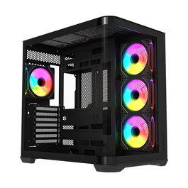 Krux Tano Gabinete PC con Vidrio Curvado, 4 Ventiladores ARGB PWM 120mm, USB-C, Hub PWM y ARGB