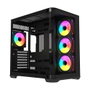 Krux Tano Gabinete PC con Vidrio Curvado, 4 Ventiladores ARGB PWM 120mm, USB-C, Hub PWM y ARGB