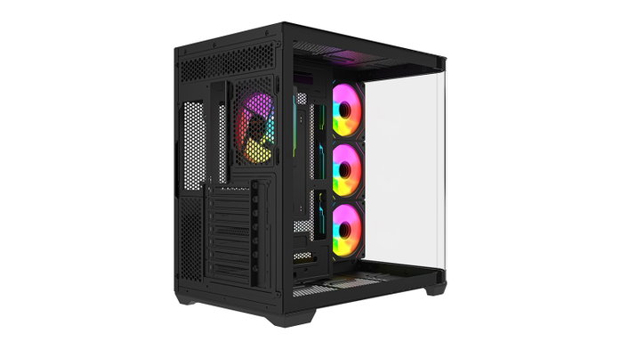 Krux Tano Gabinete PC con Vidrio Curvado, 4 Ventiladores ARGB PWM 120mm, USB-C, Hub PWM y ARGB