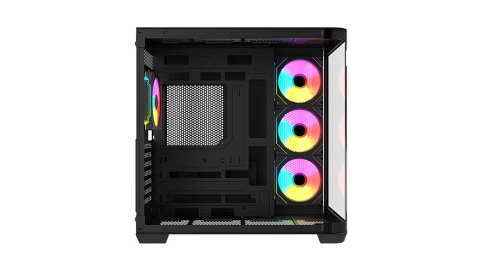 Krux Tano Gabinete PC con Vidrio Curvado, 4 Ventiladores ARGB PWM 120mm, USB-C, Hub PWM y ARGB